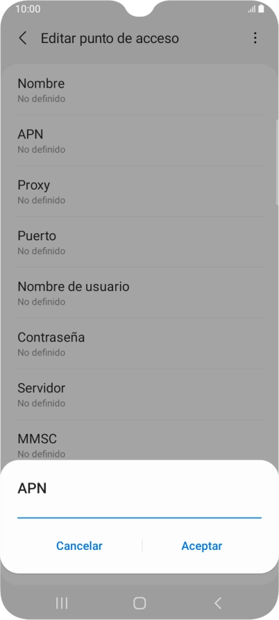 Introduce airtelwap.es y pulsa Aceptar.