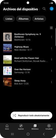 Pulsa el archivo de música deseado.