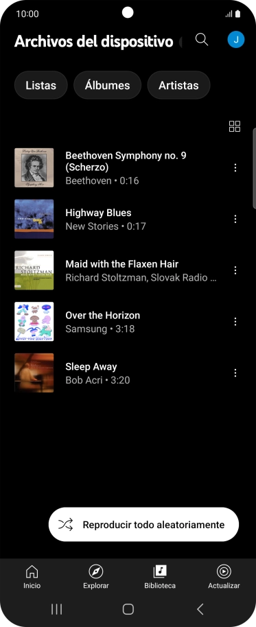 Pulsa el archivo de música deseado.
