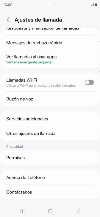 Pulsa Servicios adicionales.