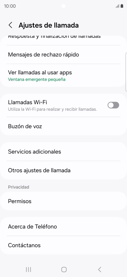 Pulsa Servicios adicionales.