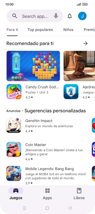Pulsa el icono de perfil.