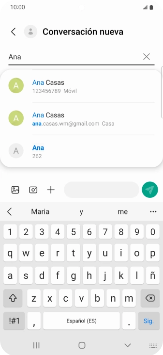 Pulsa el contacto deseado.