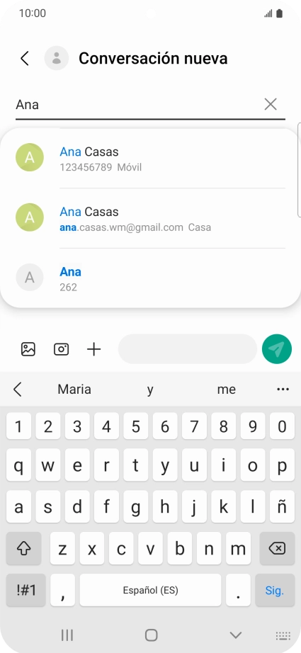 Pulsa el contacto deseado.