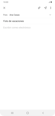 Pulsa en el campo de escritura  y escribe el texto del correo electrónico.