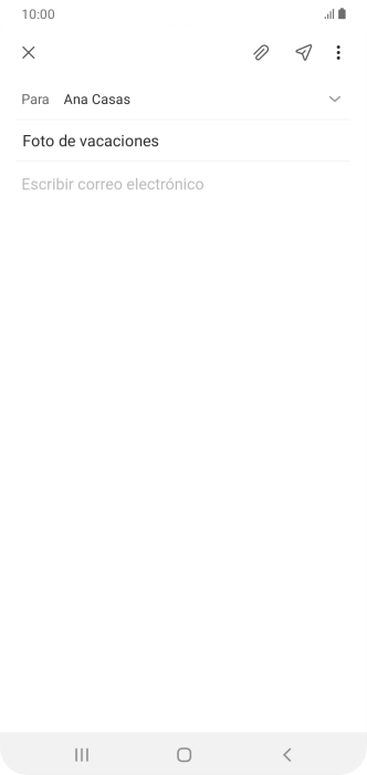 Pulsa en el campo de escritura  y escribe el texto del correo electrónico.