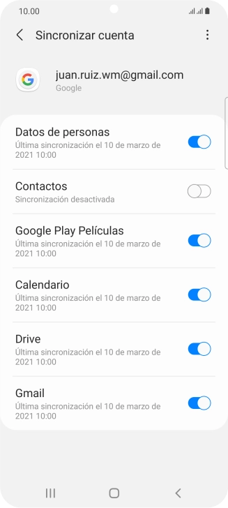 Pulsa el indicador junto a 