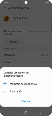 Pulsa el nombre de la tarjeta de memoria.