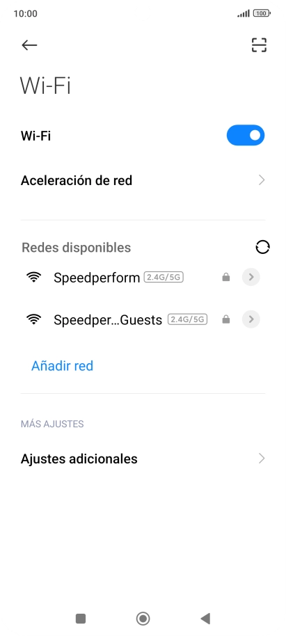 Pulsa la red deseada.