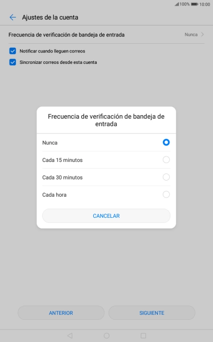 Pulsa el ajuste deseado.