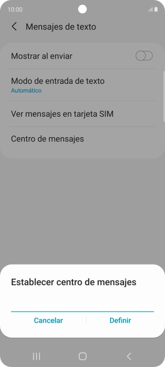 Introduce +34607003110 y pulsa Definir.