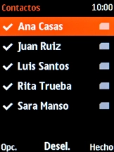 Pulsa la tecla de selección derecha.