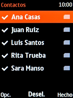 Pulsa la tecla de selección derecha.