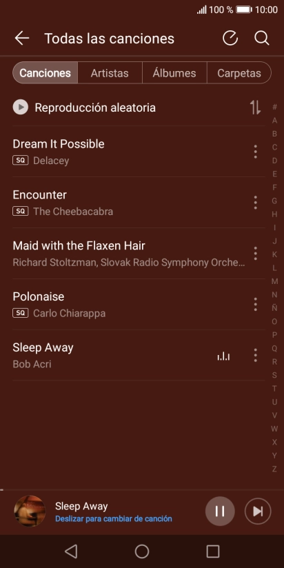 Pulsa el título de la canción en la parte inferior de la pantalla.