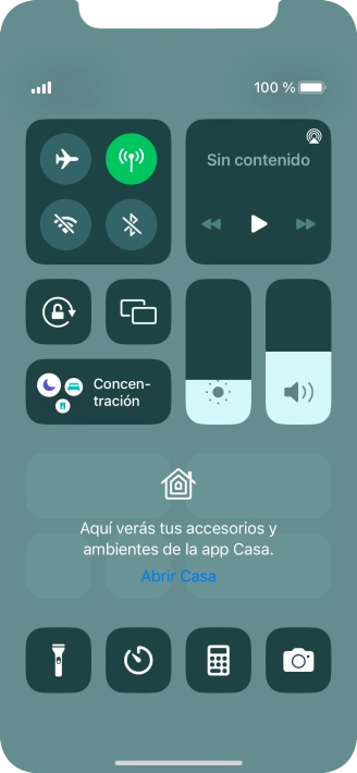 Pulsa el icono de modo de avión para activar o desactivar la función.