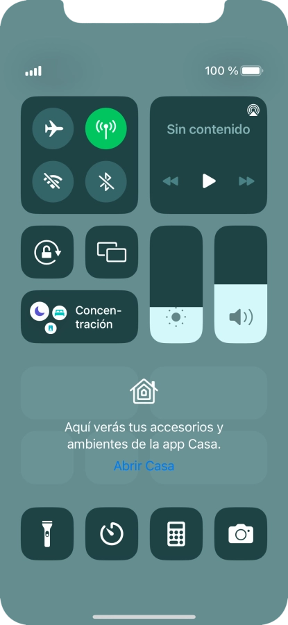 Pulsa el icono de modo de avión para activar o desactivar la función.