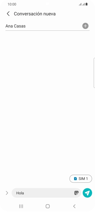 Pulsa el icono de envío cuando termines de escribir el mensaje corto.