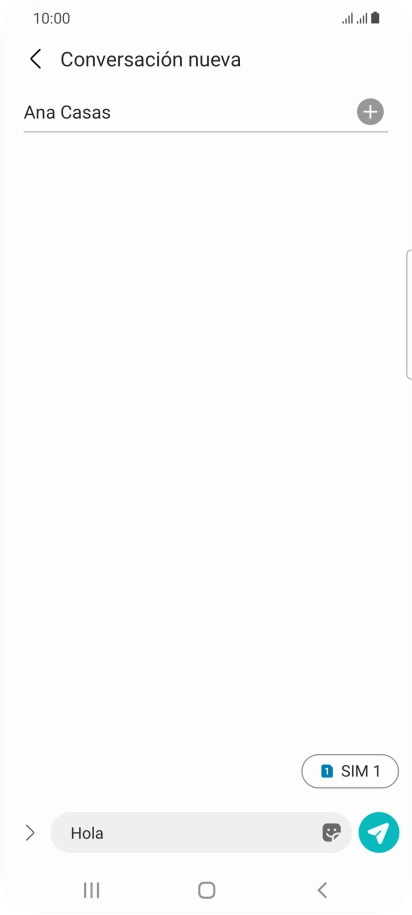 Pulsa el icono de envío cuando termines de escribir el mensaje corto.