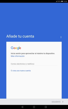 Si no tienes una cuenta de Google, pulsa O crea una nueva cuenta y sigue las indicaciones de la pantalla para ver cómo crear una cuenta nueva.