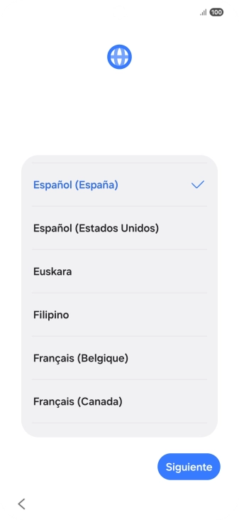 Pulsa el idioma deseado.