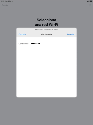 Introduce la contraseña de la red wifi y pulsa Acceder.
