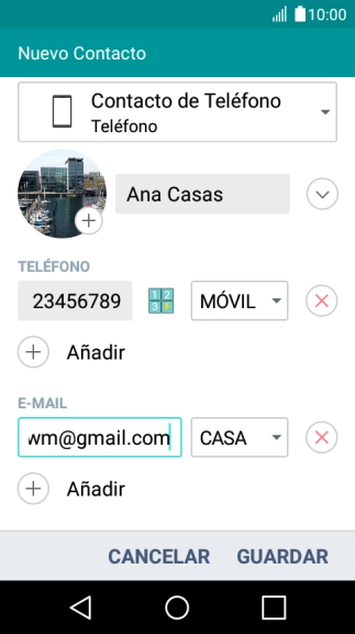 Pulsa la lista desplegable junto a la dirección de correo electrónico.