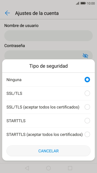 Pulsa Ninguna para desactivar la función.