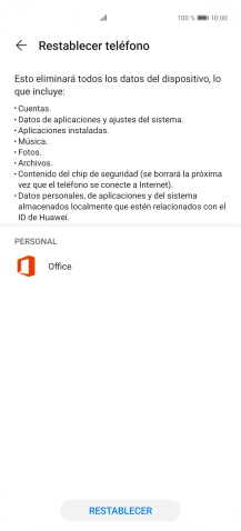Pulsa RESTABLECER.