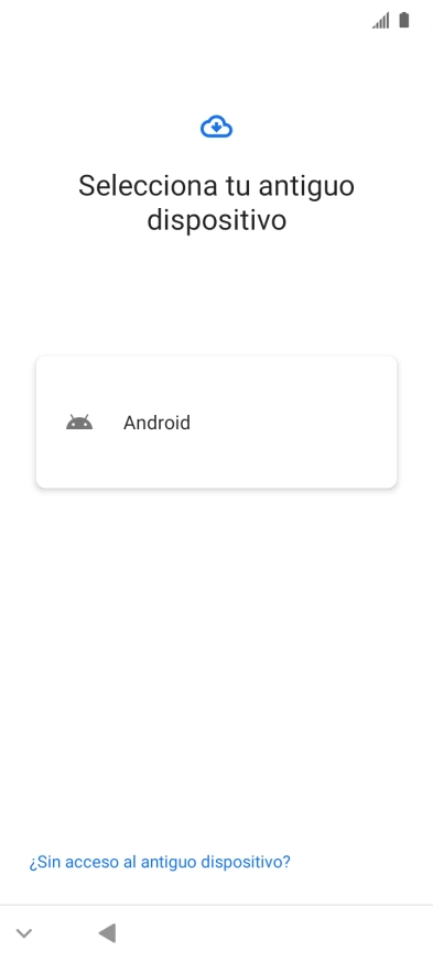 Pulsa el ajuste deseado y sigue las instrucciones de la pantalla para transferir el contenido del otro teléfono.