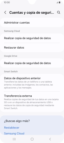 Pulsa Administrar cuentas.