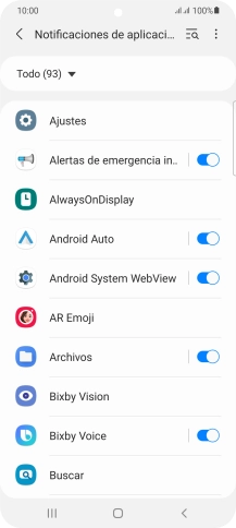Pulsa el indicador junto a las apps deseadas para activar o desactivar la función.
