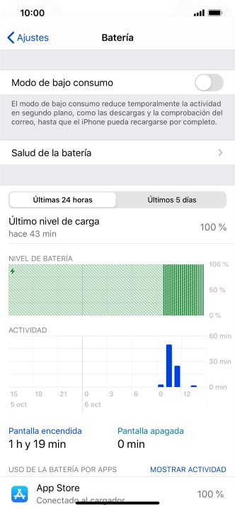 Pulsa Salud de la batería.