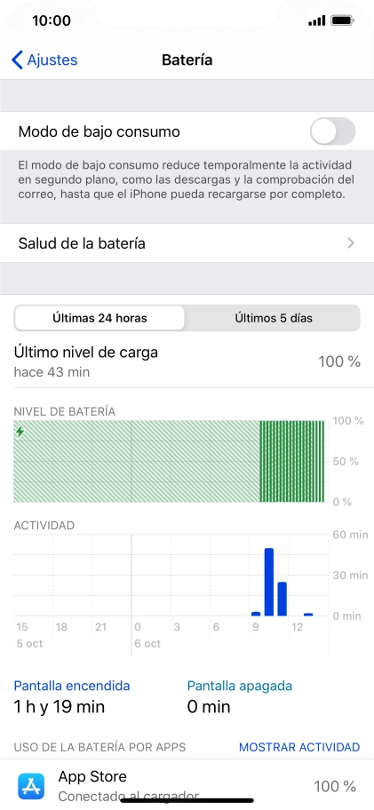 Pulsa Salud de la batería.