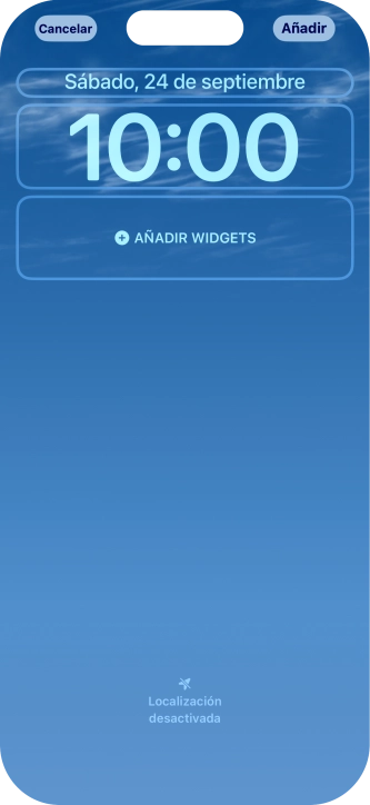 Si deseas personalizar la vista de la fecha en la pantalla de bloqueo, pulsa el widget de la fecha y sigue las indicaciones de la pantalla para seleccionar la vista de widgets deseada.