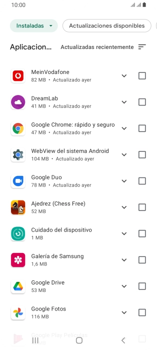 Pulsa la app deseada.