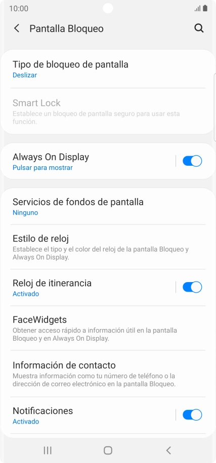 Pulsa Tipo de bloqueo de pantalla.