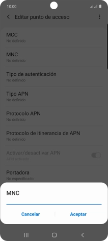 Introduce 01 y pulsa Aceptar.