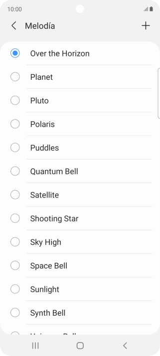 Pulsa el icono de añadir timbre de llamada.