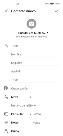 Pulsa Nombre e introduce el nombre deseado.