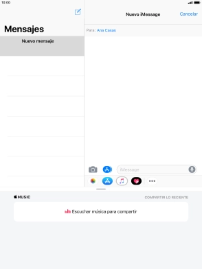 También puedes enviar fotografías, vídeos, mensajes de sonido y diferentes efectos en el iMessage. Sigue las indicaciones de la pantalla para enviar tu iMessage con el contenido deseado.