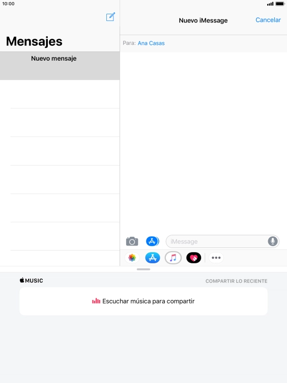 También puedes enviar fotografías, vídeos, mensajes de sonido y diferentes efectos en el iMessage. Sigue las indicaciones de la pantalla para enviar tu iMessage con el contenido deseado.