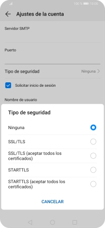 Pulsa Ninguna para desactivar la función.