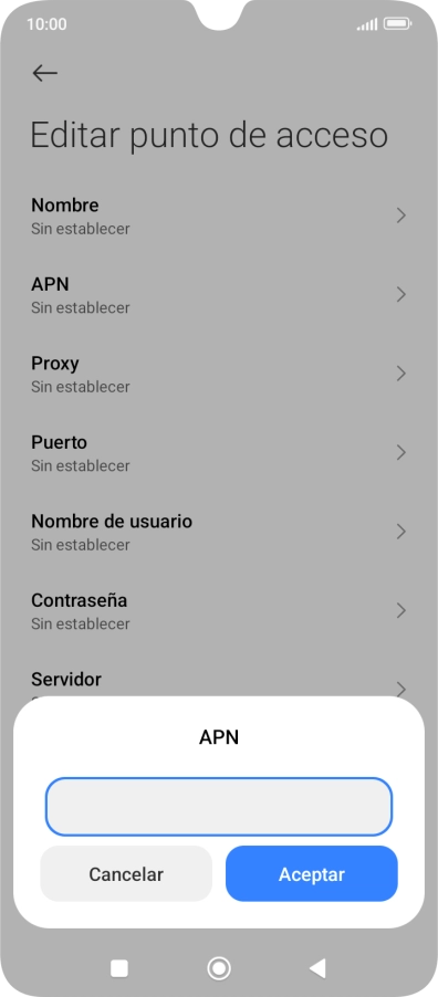 Introduce airtelwap.es y pulsa Aceptar.