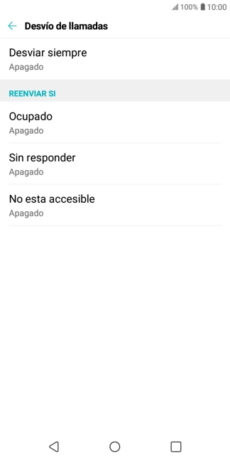 Pulsa el tipo de desvío deseado.