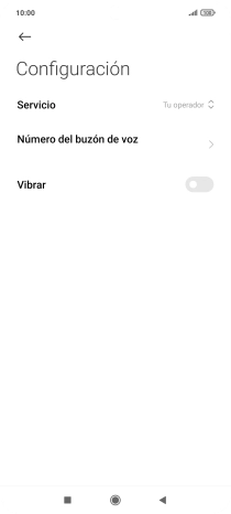 Pulsa Número del buzón de voz.