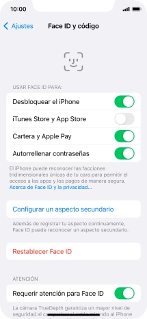 Pulsa  el indicador junto a los ajustes deseados para activarlos o desactivarlos.