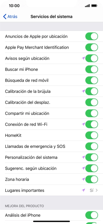 Pulsa el ajuste deseado para activar o desactivar la función.