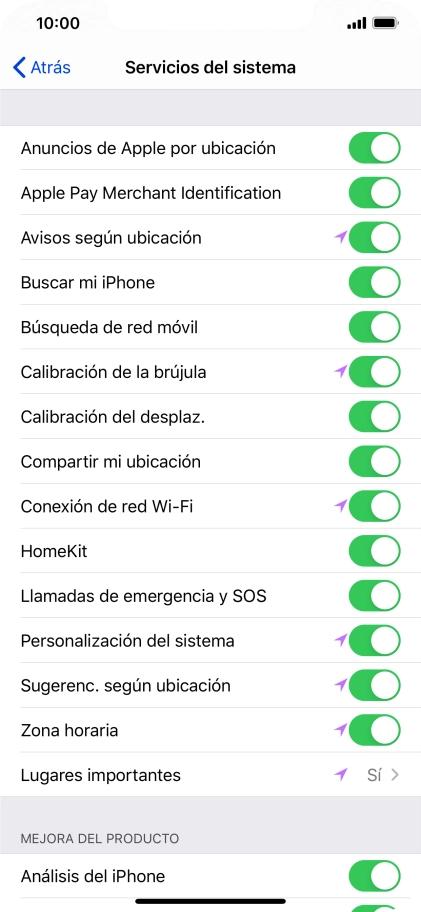 Pulsa el ajuste deseado para activar o desactivar la función.