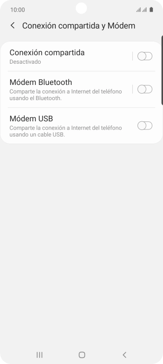 Pulsa Conexión compartida.