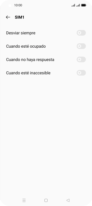 Pulsa el indicador  junto al tipo de desvío deseado.